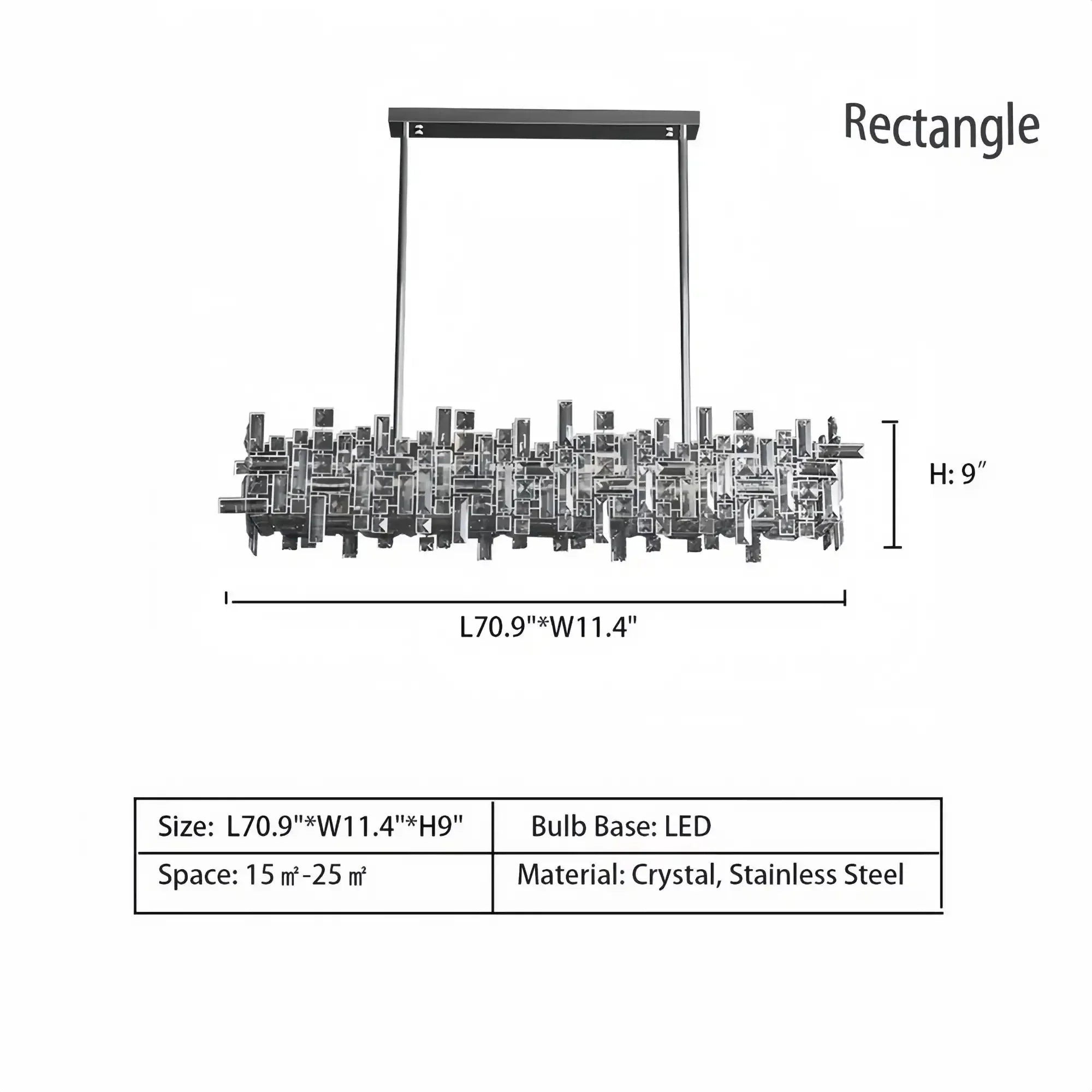 Art Irregular Block Collection Crystal Pendant Chandelier Suit for Living/Dining Room - Joyfuzzy