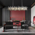 Art Irregular Block Collection Crystal Pendant Chandelier Suit for Living/Dining Room - Joyfuzzy