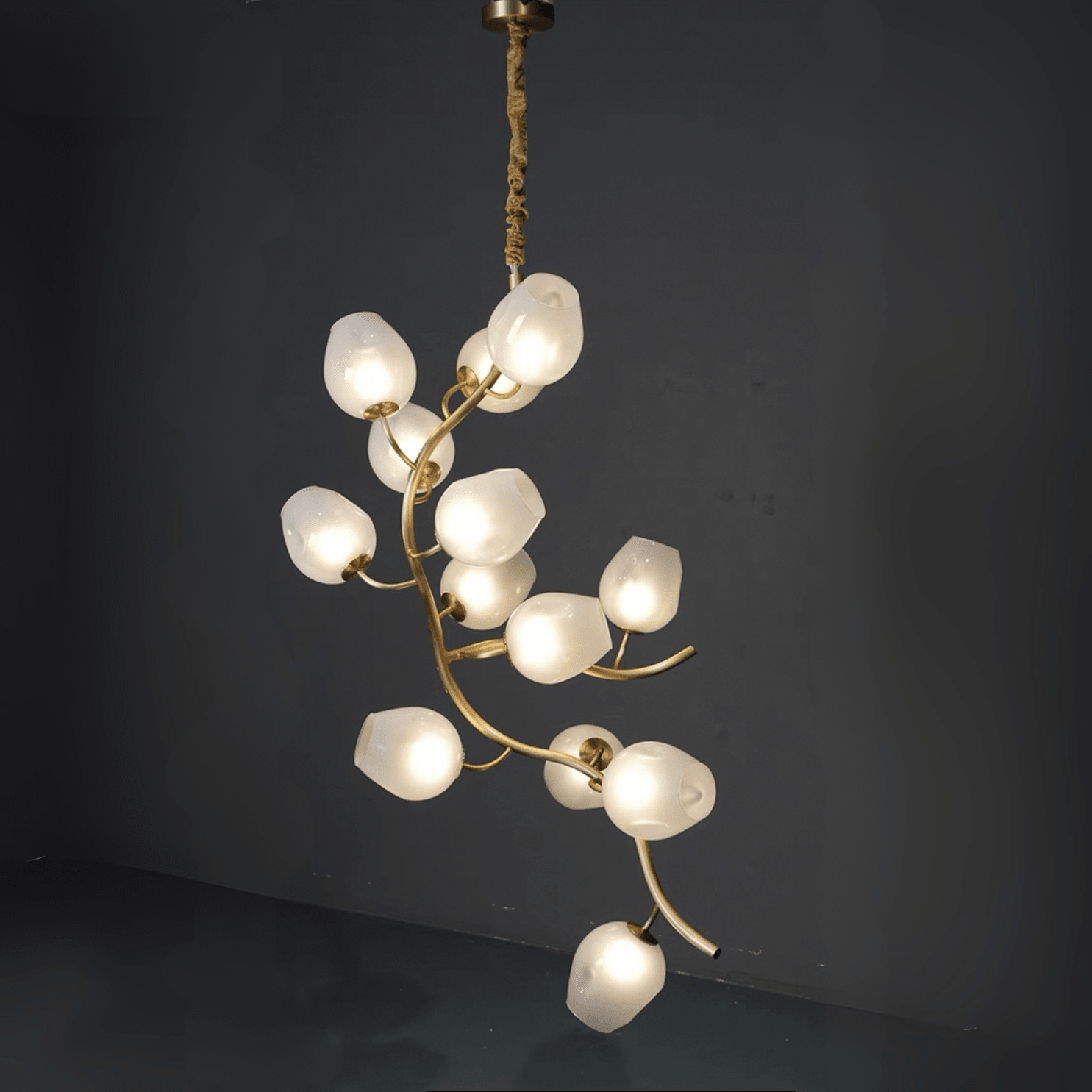 Artistic Glass Lampshade Chandelier with Branches Design for High Ceilings - Style A/13 Lights/D27.56"*H39.4"(D70cm*H100cm)Warm LightJoyfuzzy