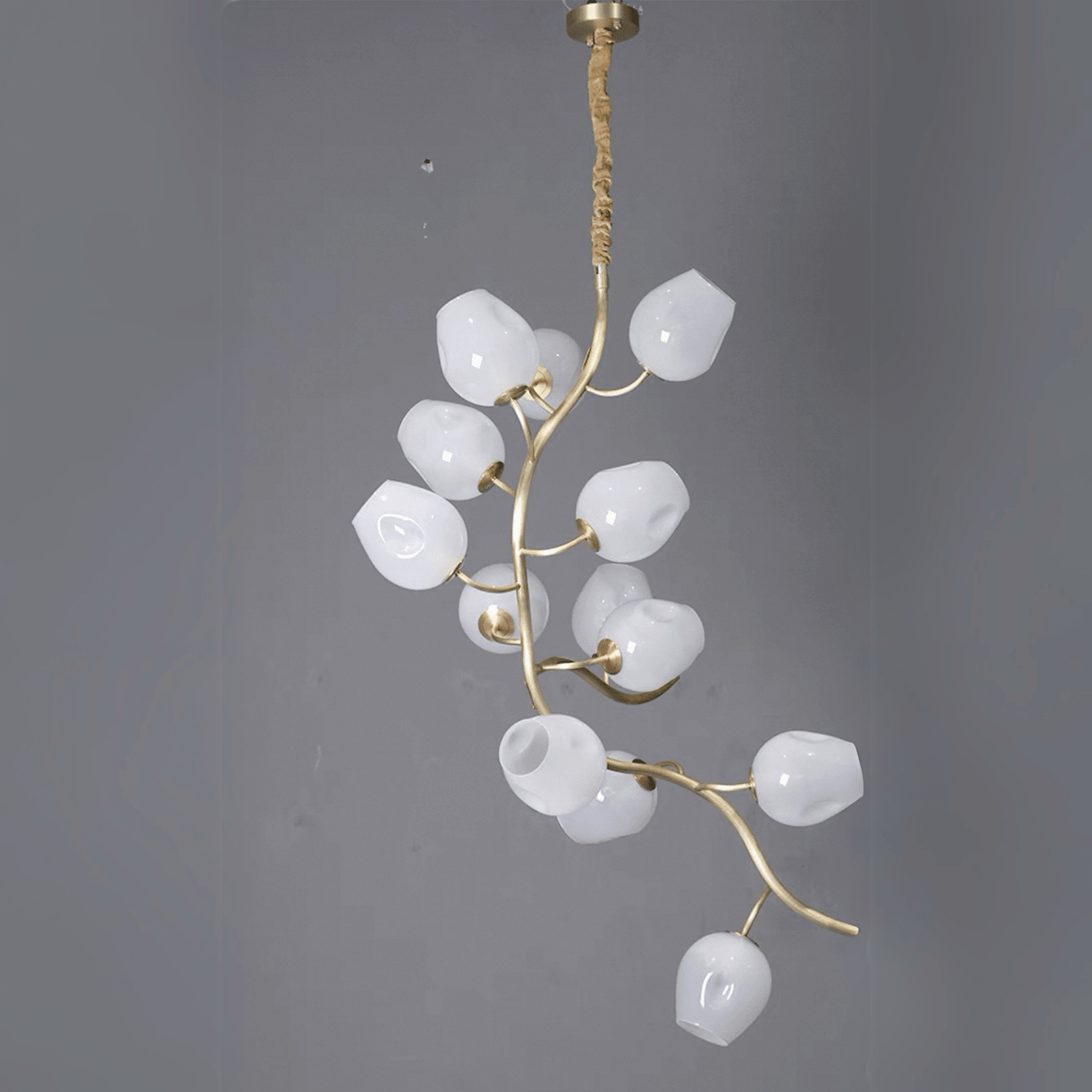 Artistic Glass Lampshade Chandelier with Branches Design for High Ceilings - Style A/13 Lights/D27.56"*H39.4"(D70cm*H100cm)Warm LightJoyfuzzy