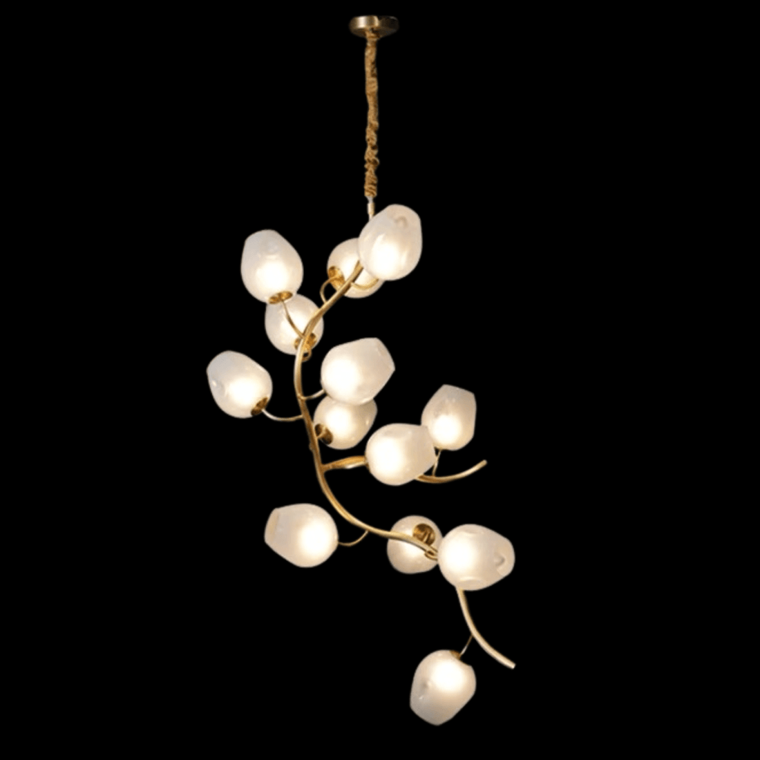 Artistic Glass Lampshade Chandelier with Branches Design for High Ceilings - Style A/13 Lights/D27.56"*H39.4"(D70cm*H100cm)Warm LightJoyfuzzy