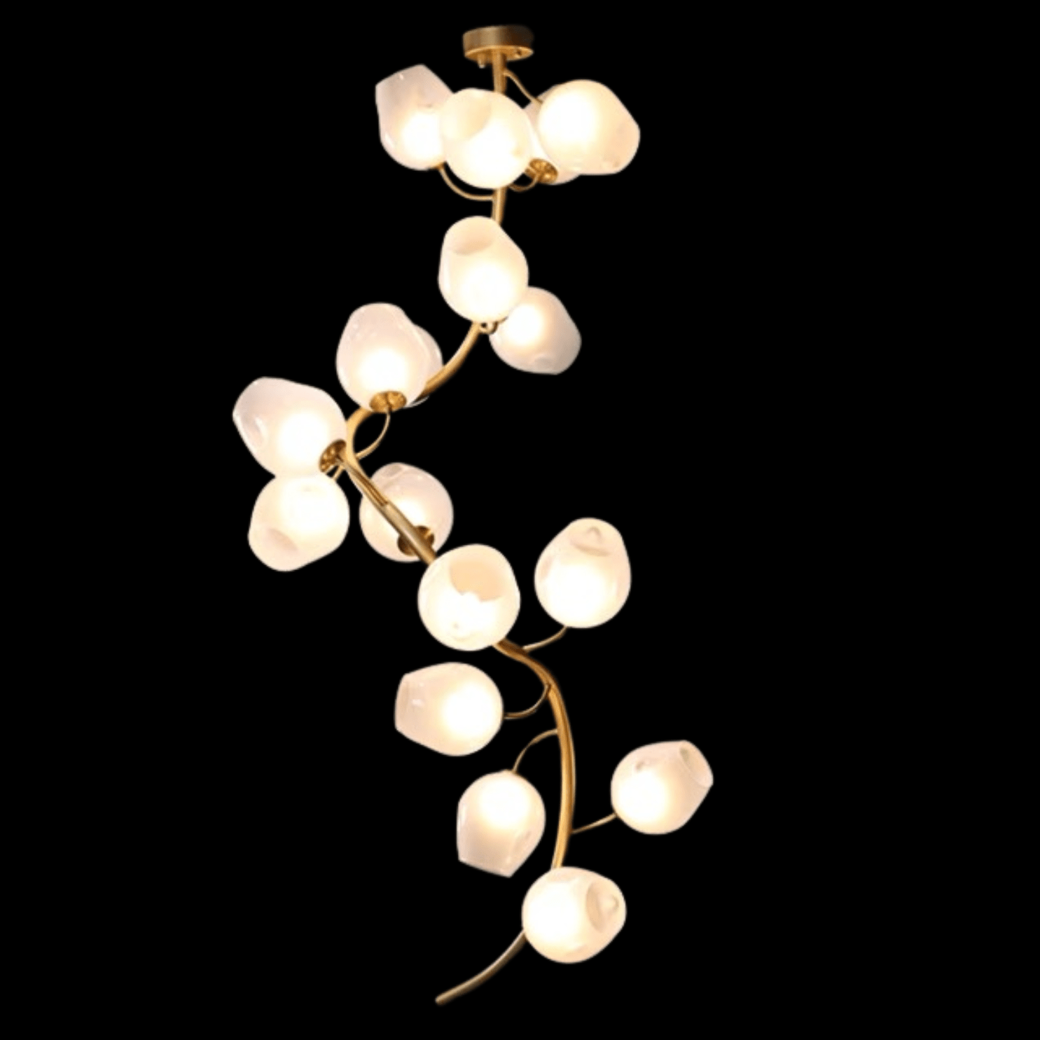 Artistic Glass Lampshade Chandelier with Branches Design for High Ceilings - Style A/13 Lights/D27.56"*H39.4"(D70cm*H100cm)Warm LightJoyfuzzy