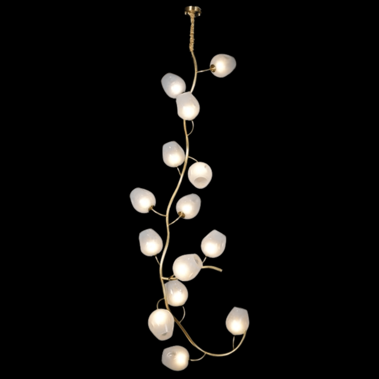 Artistic Glass Lampshade Chandelier with Branches Design for High Ceilings - Style A/13 Lights/D27.56"*H39.4"(D70cm*H100cm)Warm LightJoyfuzzy