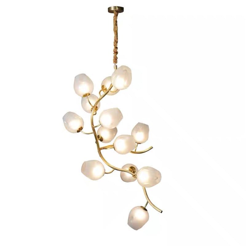 Artistic Glass Lampshade Chandelier with Branches Design for High Ceilings - Style A/13 Lights/D27.56"*H39.4"(D70cm*H100cm)Warm LightJoyfuzzy