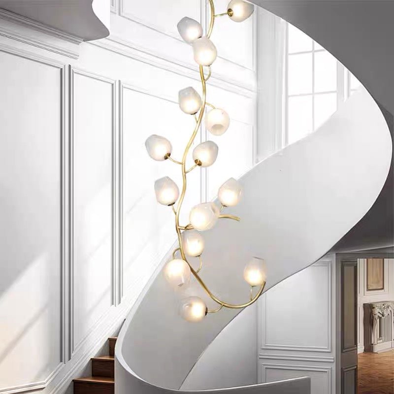Artistic Glass Lampshade Chandelier with Branches Design for High Ceilings - Style A/13 Lights/D27.56"*H39.4"(D70cm*H100cm)Warm LightJoyfuzzy