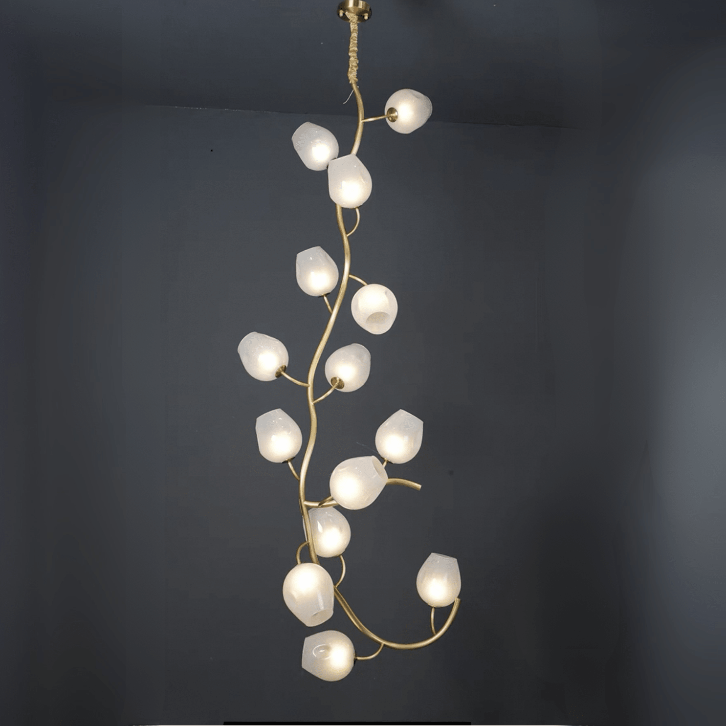 Artistic Glass Lampshade Chandelier with Branches Design for High Ceilings - Style A/13 Lights/D27.56"*H39.4"(D70cm*H100cm)Warm LightJoyfuzzy