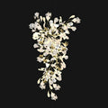 Artistic Tree Branch Pendant Light with Ceramic Ginkgo Leaves for High Ceilings in Hotel or Home - D39.4