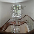 Artistic Tree Branch Pendant Light with Ceramic Ginkgo Leaves for High Ceilings in Hotel or Home - D59.1