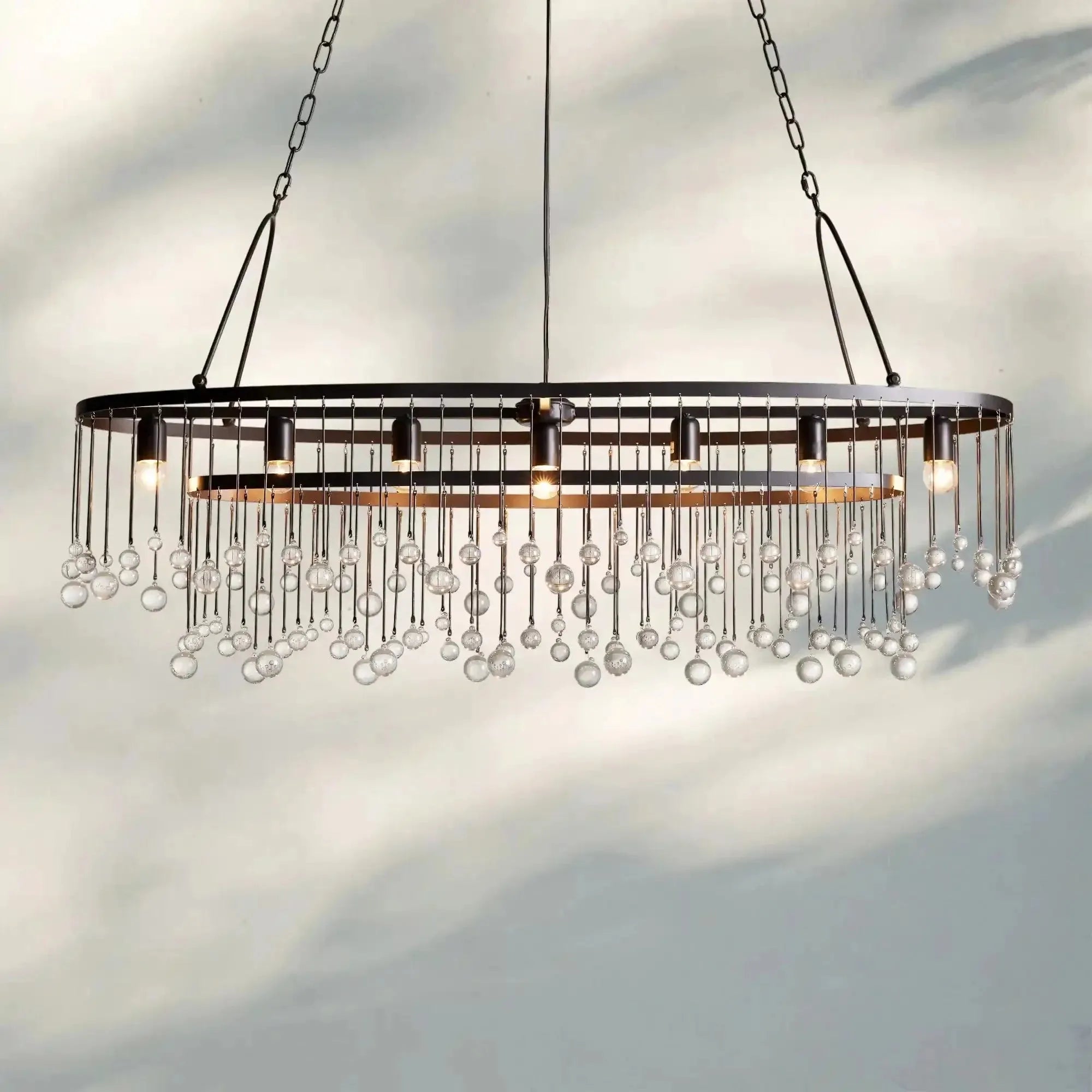 Aubrey 7 Light Oval Chandelier - Joyfuzzy