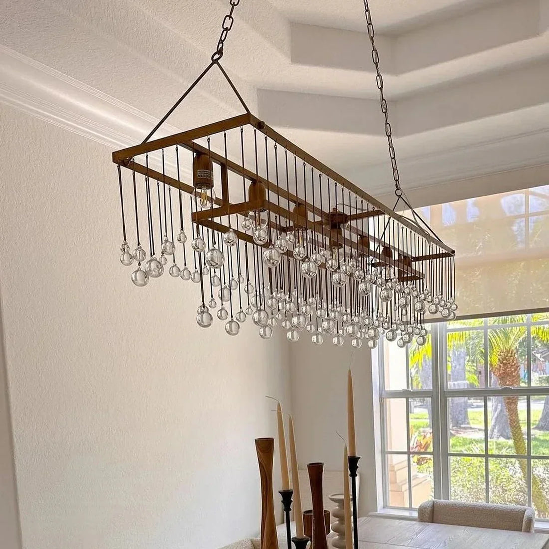 Aubrey Rectangular Chandelier 47''60'' - Joyfuzzy