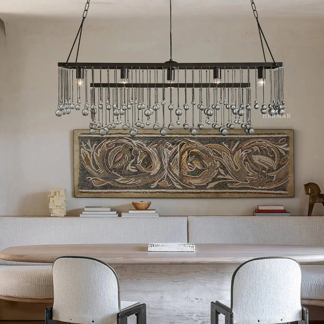 Aubrey Rectangular Chandelier 47''60'' - Joyfuzzy
