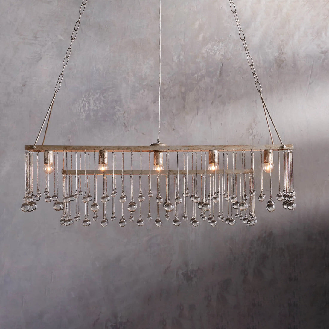 Aubrey Rectangular Chandelier in Silver