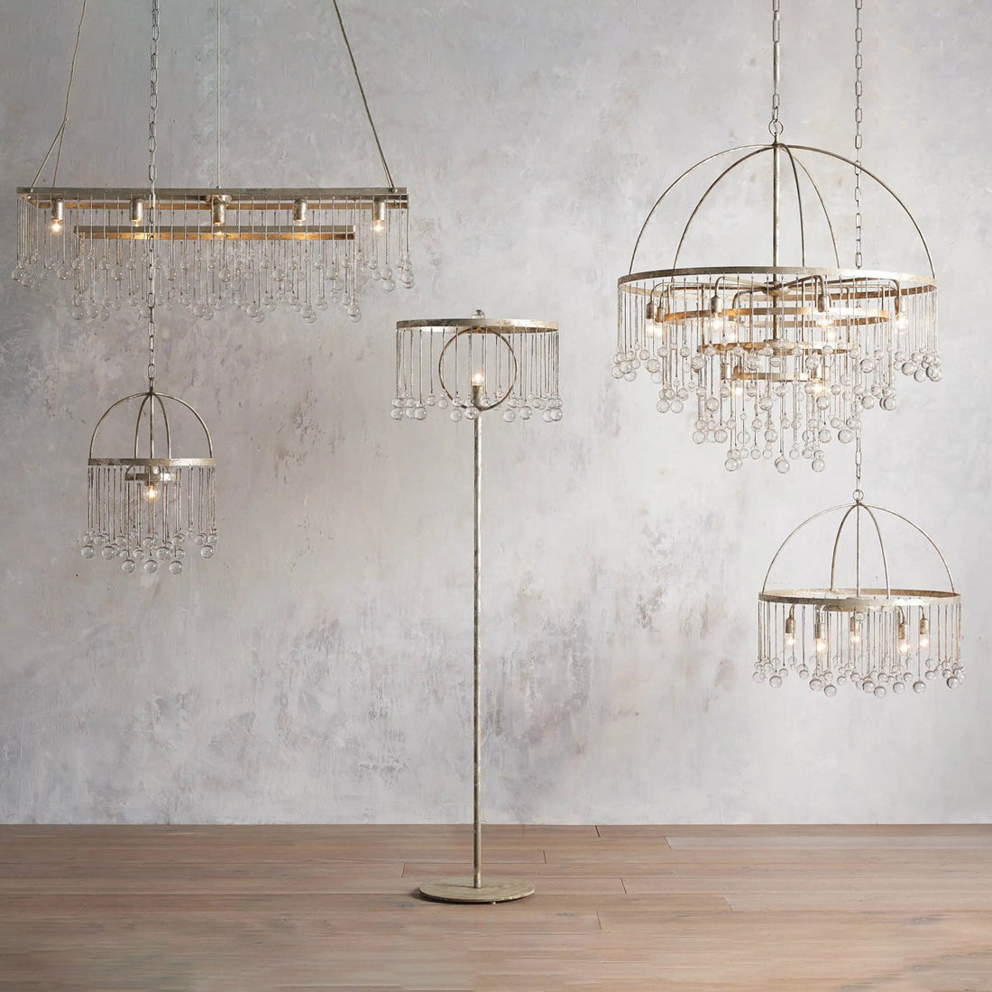 Aubrey Rectangular Chandelier in Silver
