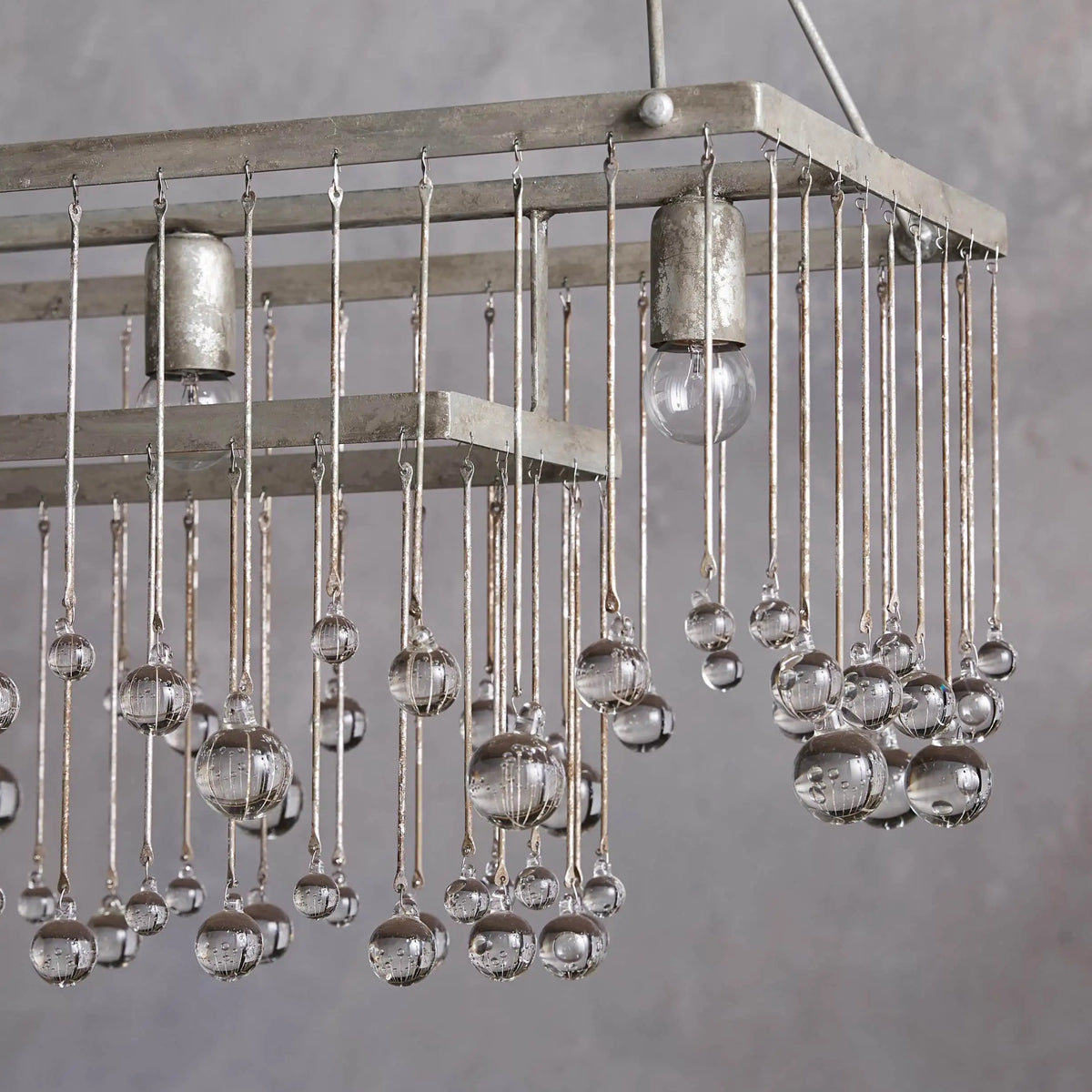 Aubrey Rectangular Chandelier in Silver