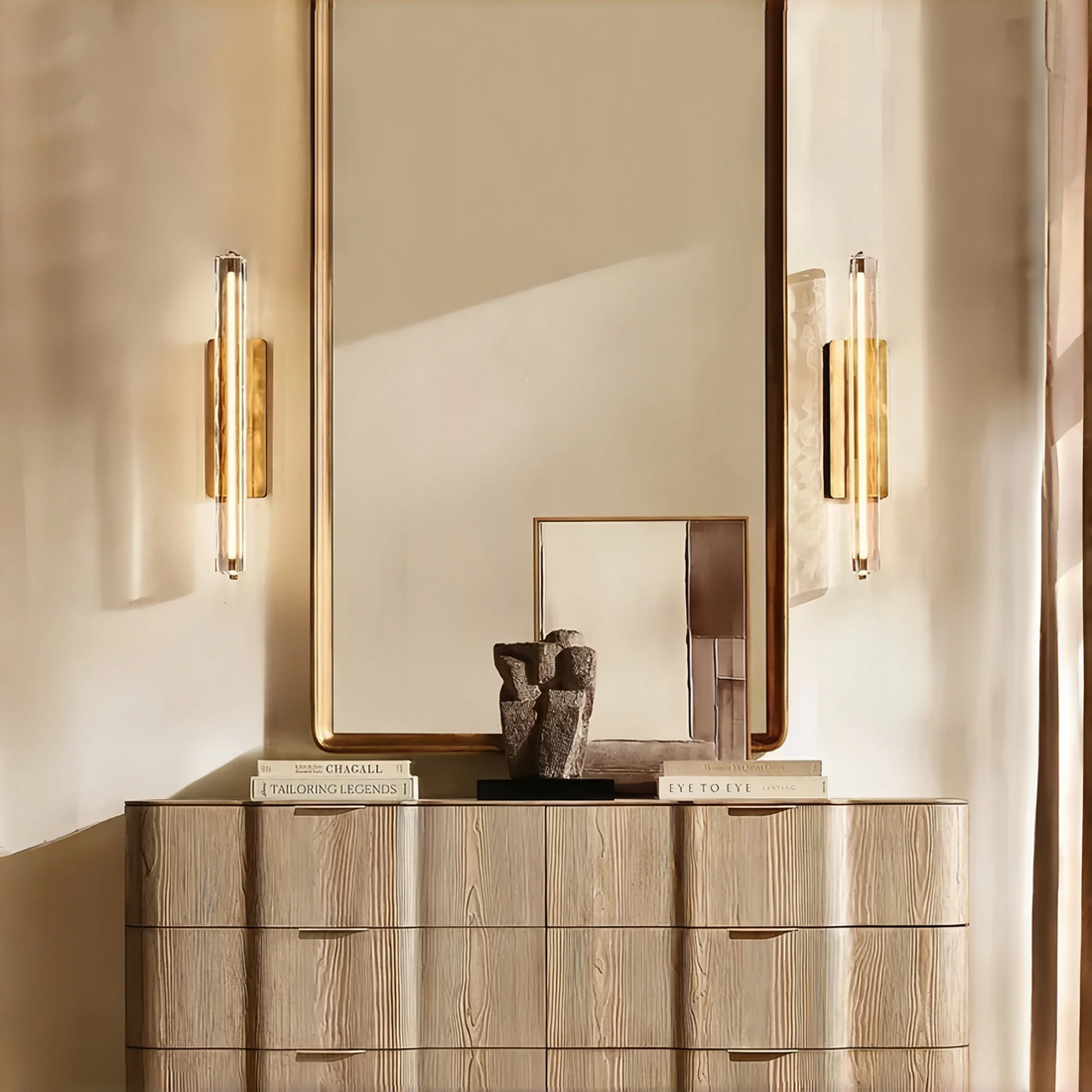 Auduban Crystal Single Wall Sconce-25''-Brass-