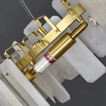 August Marble alabaster Round chandelier - 20"DJoyfuzzy