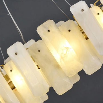 August Marble alabaster Round chandelier - 39"DJoyfuzzy