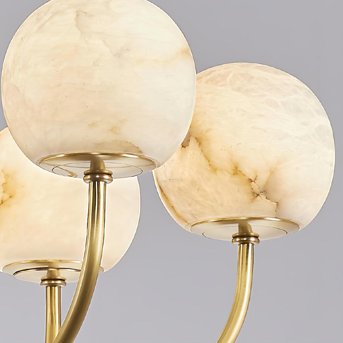 Aurelian Alabaster Globe Chandelier with 6/8/10/12 heads - 6 Heads ? 27.6▼ x H 21.7▼ / Dia 70cm x H 55cmBrass & WhiteJoyfuzzy