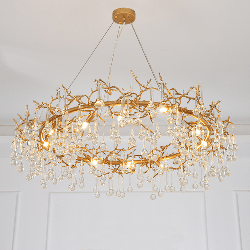 Avis Clear Crystal Ring Branch Chandelier - 43.31" diamJoyfuzzy