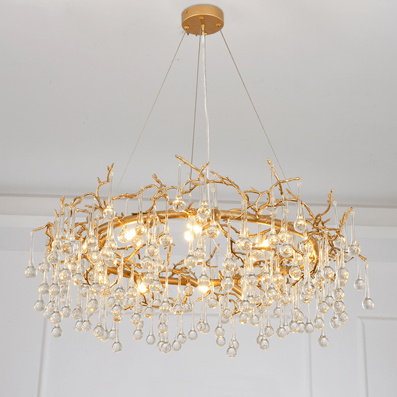 Avis Clear Crystal Ring Branch Chandelier - 35.43" diamJoyfuzzy