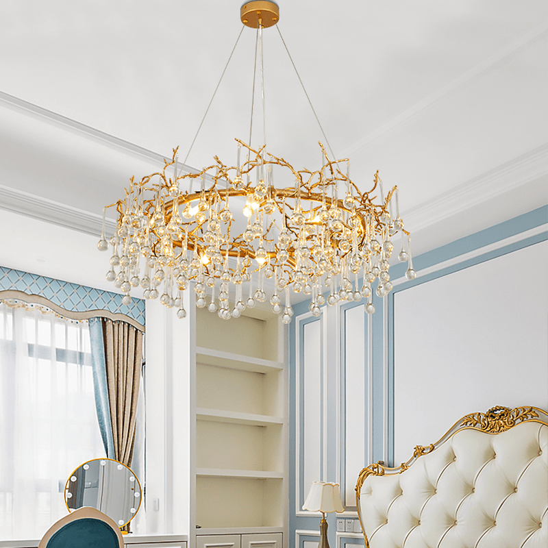 Avis Clear Crystal Ring Branch Chandelier - 43.31" diamJoyfuzzy