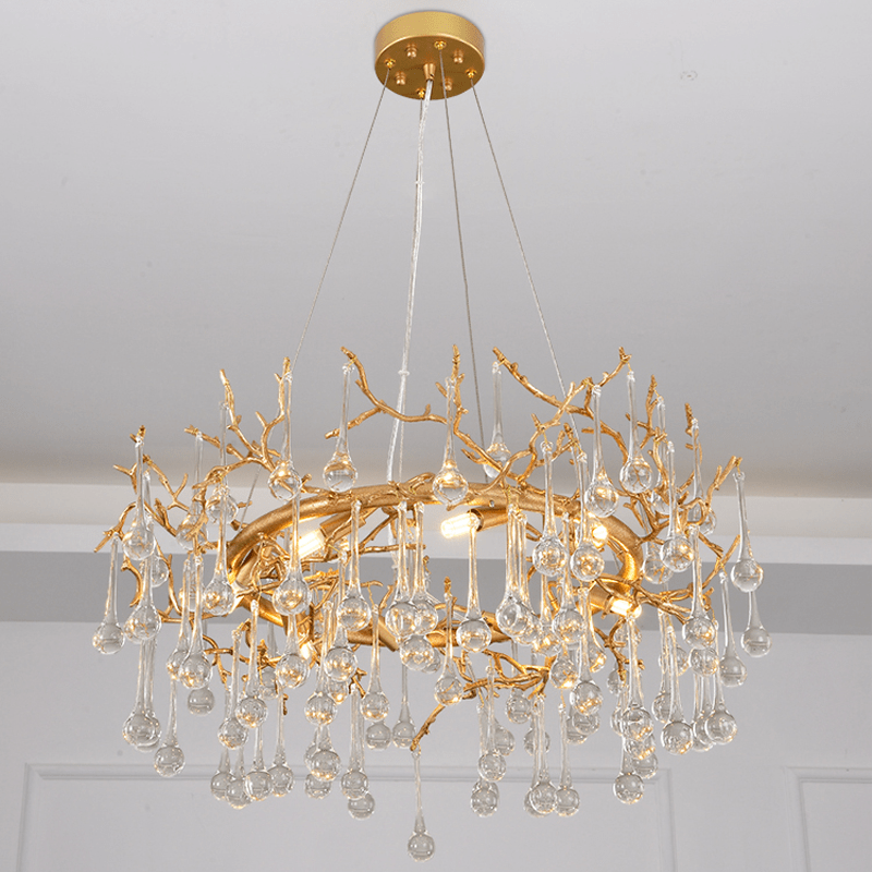 Avis Clear Crystal Ring Branch Chandelier - 23.62" diamJoyfuzzy
