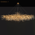 Avis Colorful Crystal Rain Aluminum Branch Chandelier - Joyfuzzy