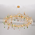 Avis Colorful Crystal Rain Branch Chandelier - 43.31
