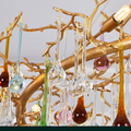 Avis Colorful Crystal Rain Branch Chandelier - 35.43