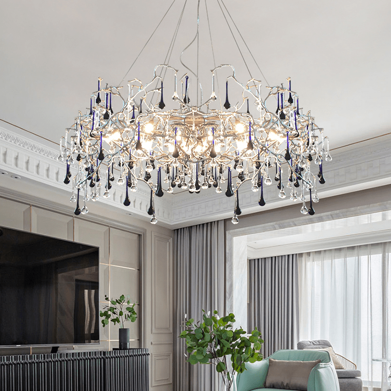 Avis Crystal Rain Branch Chandelier - 31.5" diamClearBrassJoyfuzzy