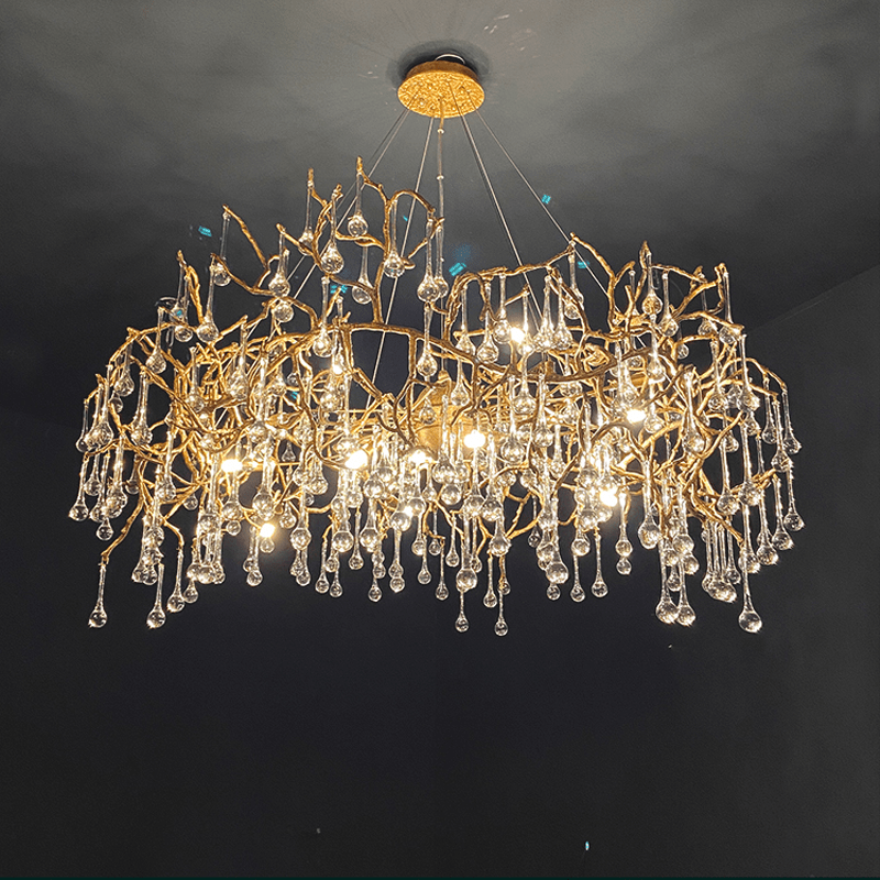Avis Crystal Rain Branch Chandelier - 31.5" diamClearBrassJoyfuzzy