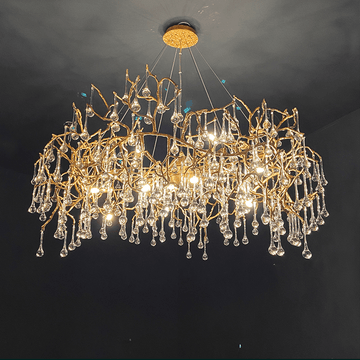 Avis Crystal Rain Branch Chandelier - 31.5" diamClearBrassJoyfuzzy