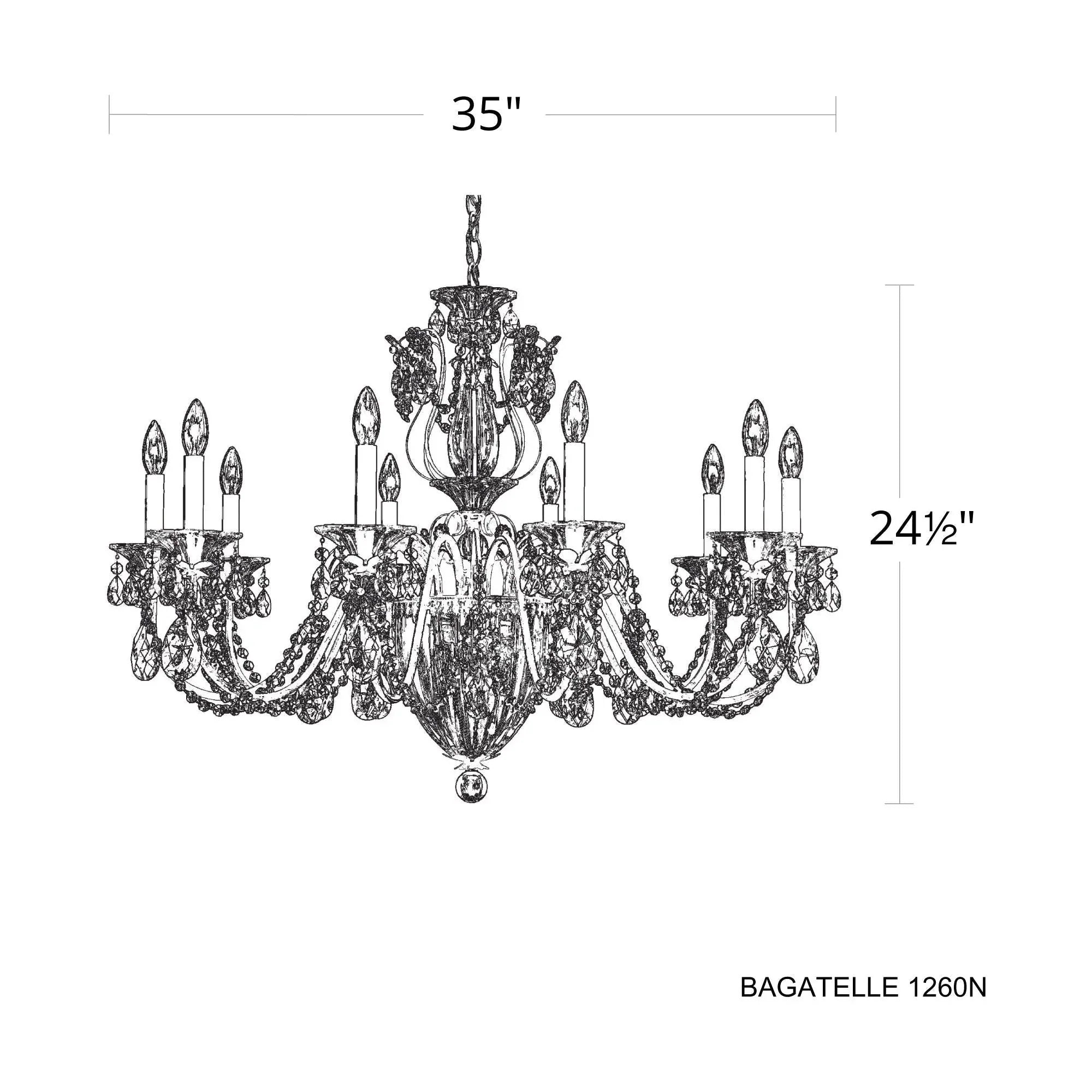 Bagatelle 13 - Light 35 inch Chandelier - Joyfuzzy