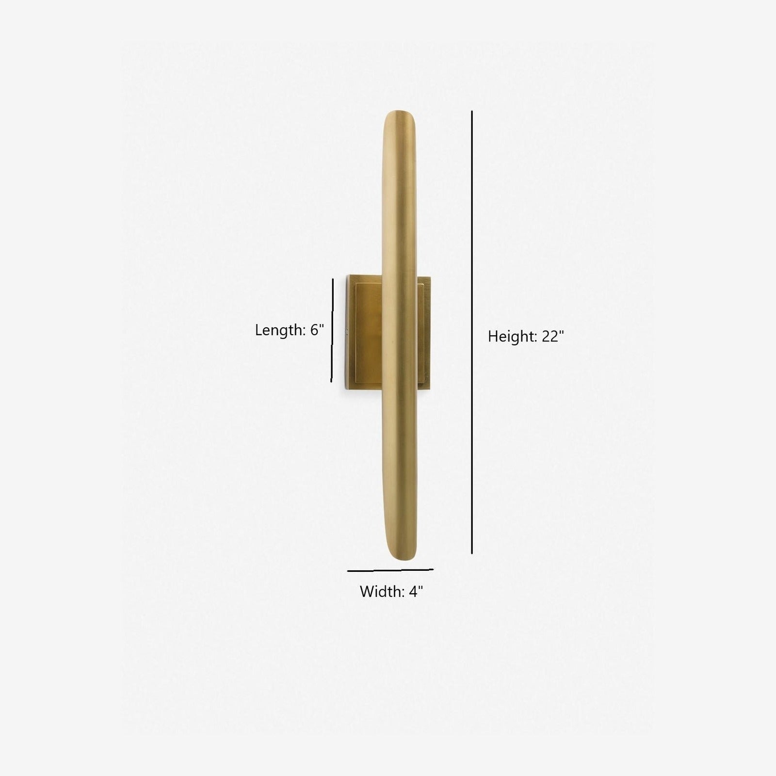 Baton Brass Minimalist 2-Light Wall Sconce