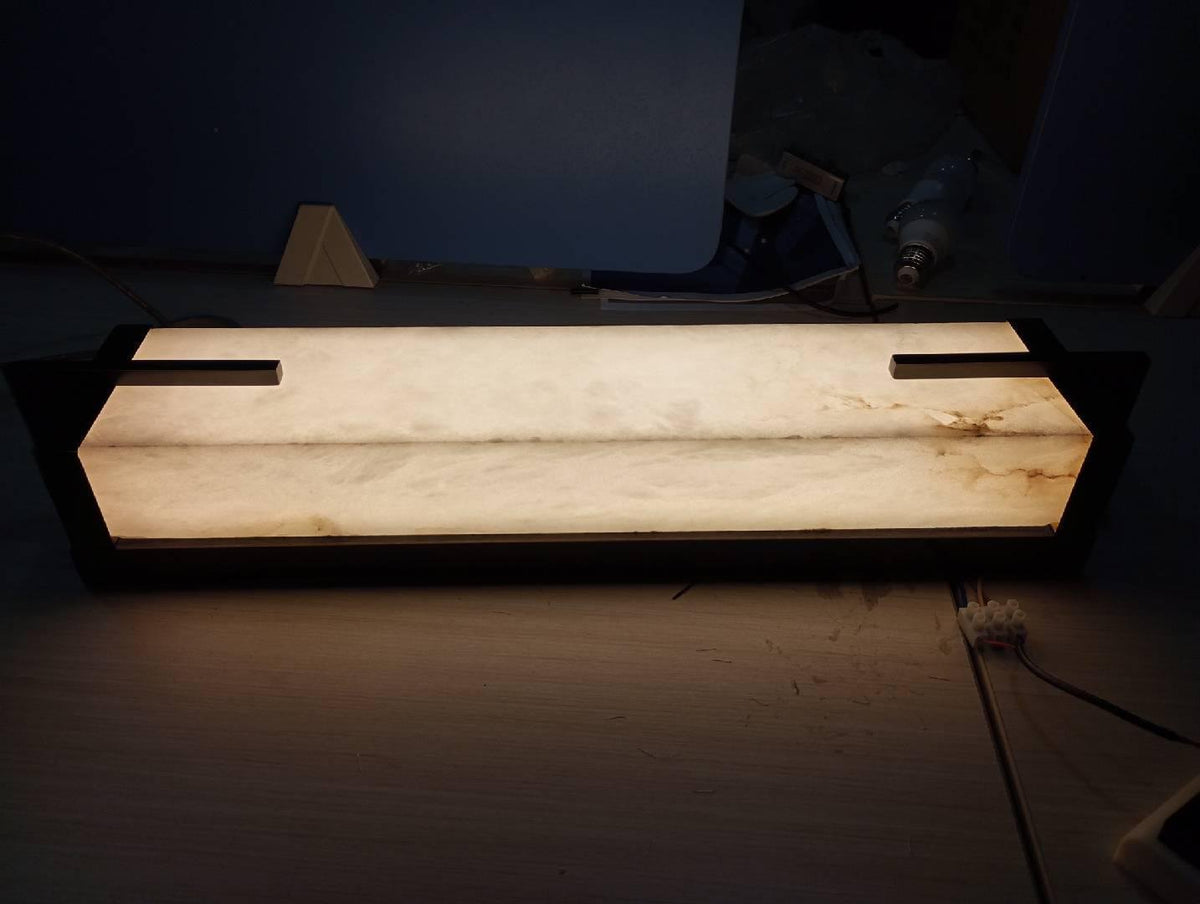 Beckett Alabaster Wall Sconce - ∅ 4.7″ x H 31.5″ Set of 2BronzeJoyfuzzy