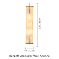 Beckett Alabaster Wall Sconce - ∅ 4.7″ x H 23.6″ / Dia 12cm x H 60cmBrassJoyfuzzy