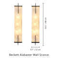 Beckett Alabaster Wall Sconce - ∅ 4.7″ x H 31.5″ Set of 2BronzeJoyfuzzy