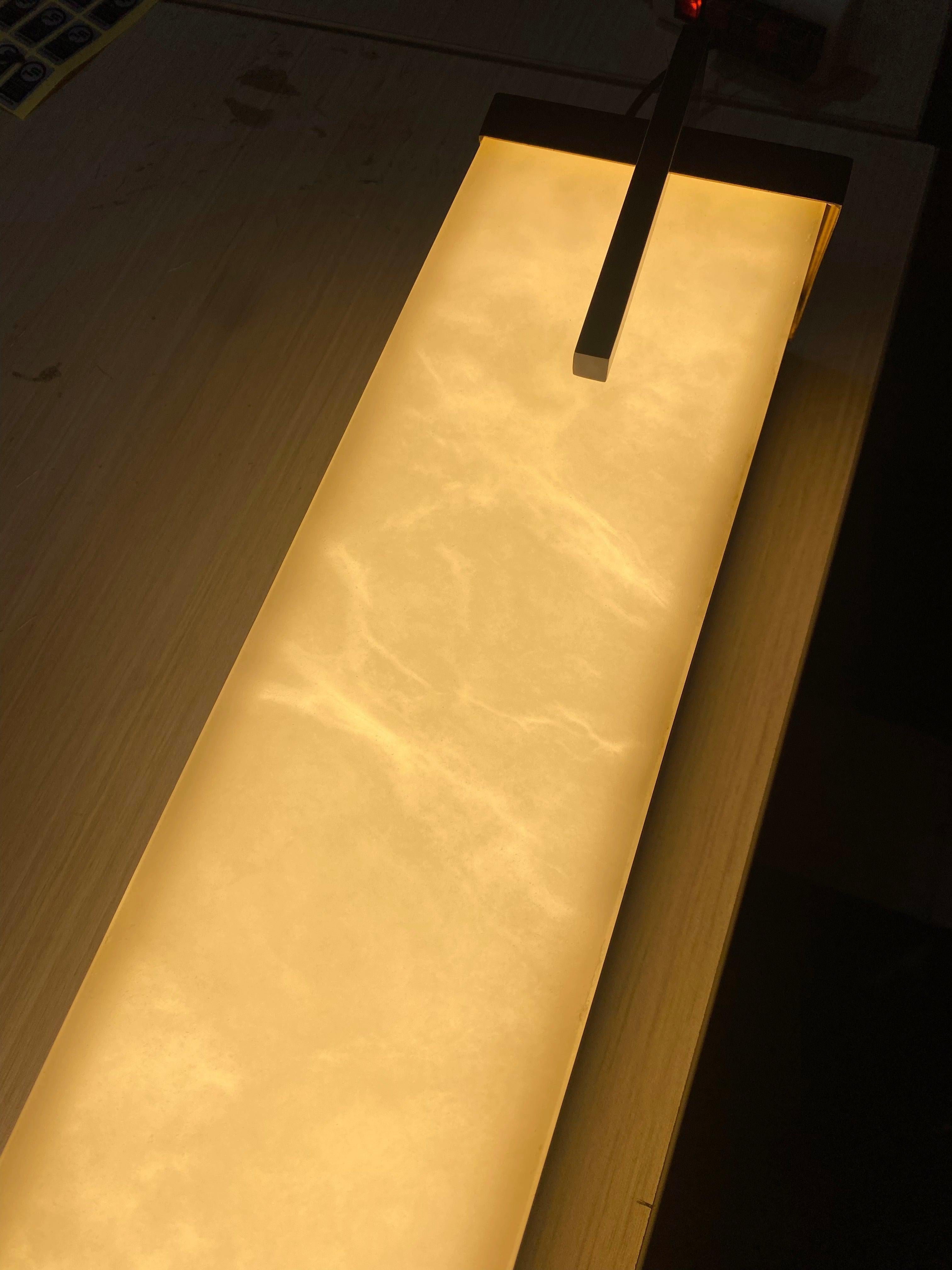 Beckett Alabaster Wall Sconce - ∅ 4.7″ x H 31.5″ Set of 2BronzeJoyfuzzy