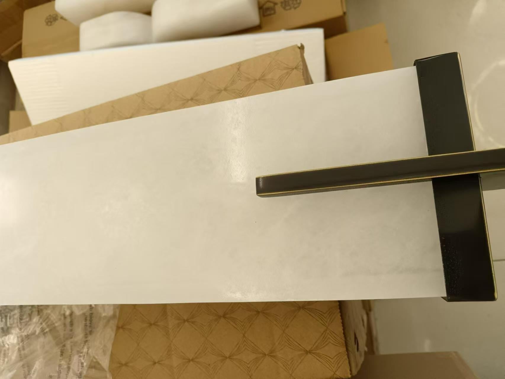 Beckett Alabaster Wall Sconce - ∅ 4.7″ x H 31.5″ Set of 2BronzeJoyfuzzy
