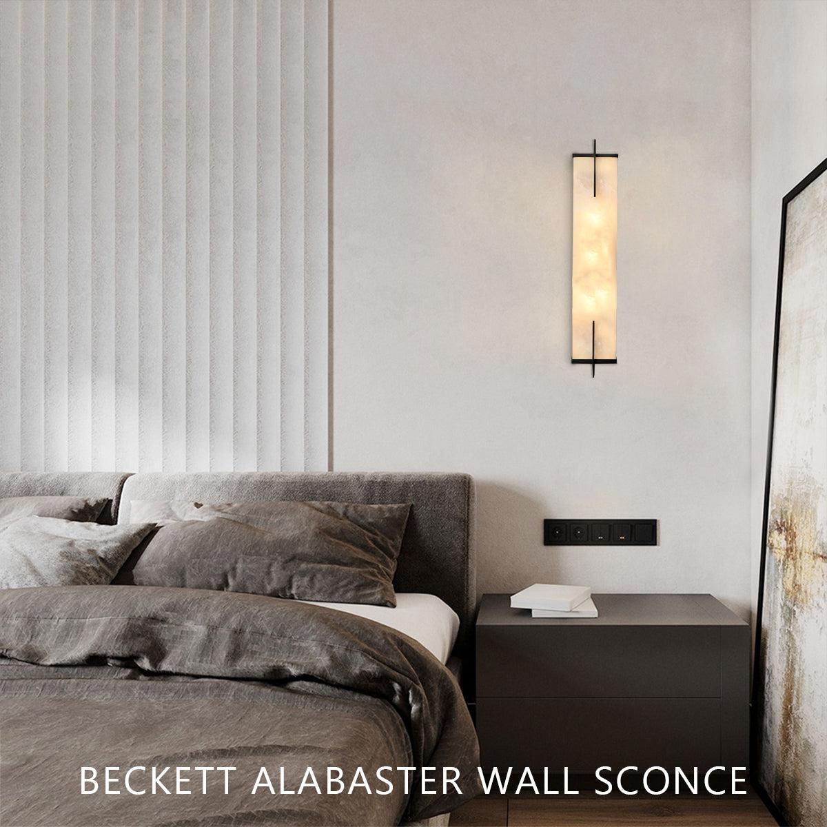 Beckett Alabaster Wall Sconce - ∅ 4.7″ x H 23.6″ / Dia 12cm x H 60cmBronzeJoyfuzzy
