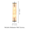 Beckett Alabaster Wall Sconce - ∅ 4.7″ x H 23.6″ / Dia 12cm x H 60cmBrassJoyfuzzy
