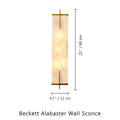 Beckett Alabaster Wall Sconce - ∅ 4.7″ x H 23.6″ / Dia 12cm x H 60cmBrassJoyfuzzy