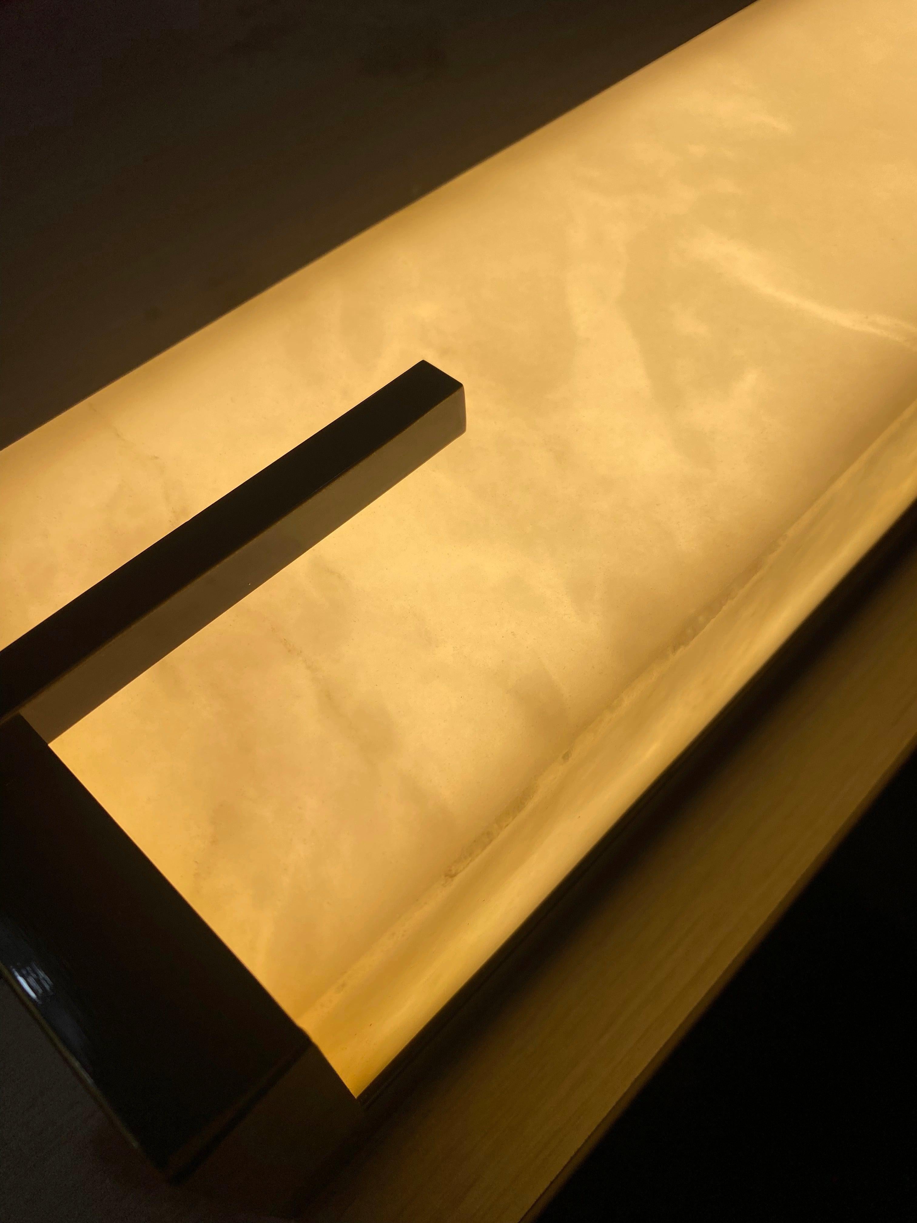 Beckett Alabaster Wall Sconce - ∅ 4.7″ x H 31.5″ Set of 2BronzeJoyfuzzy