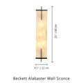 Beckett Alabaster Wall Sconce - ∅ 4.7″ x H 23.6″ / Dia 12cm x H 60cmBrassJoyfuzzy