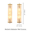 Beckett Alabaster Wall Sconce - ∅ 4.7″ x H 23.6″ Set of 2BrassJoyfuzzy