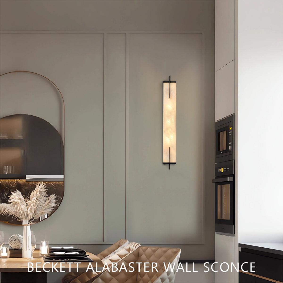 Beckett Alabaster Wall Sconce - ∅ 4.7″ x H 31.5″ / Dia 12cm x H 80cmBronzeJoyfuzzy