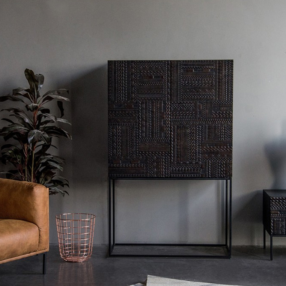 Black Accent Cabinet - Functional Entryway Storage Cabinet with Drawers