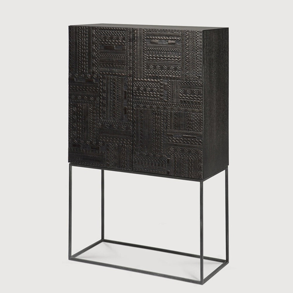 Black Accent Cabinet - Functional Entryway Storage Cabinet with Drawers