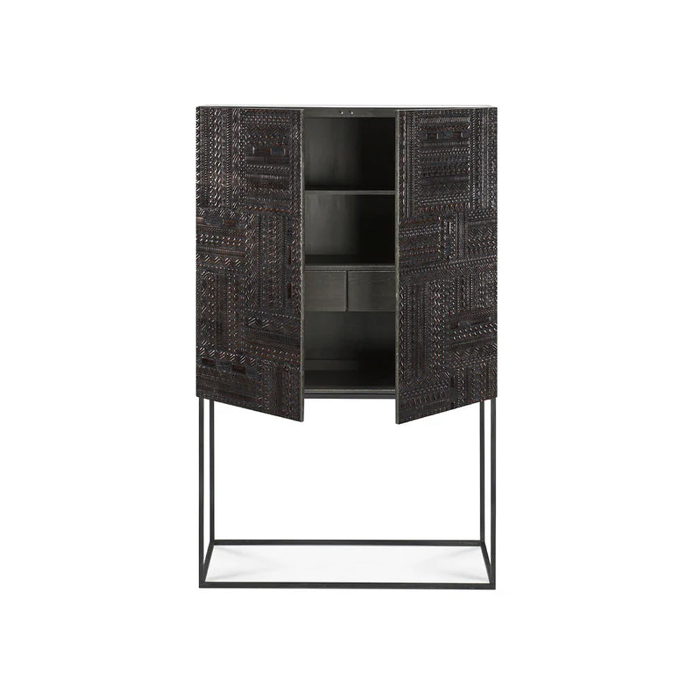 Black Accent Cabinet - Functional Entryway Storage Cabinet with Drawers