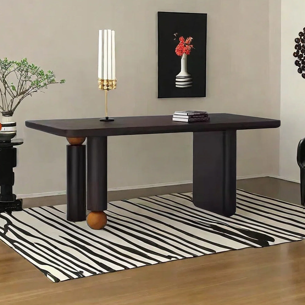 Black Dining Room Table - Unique Rectangle Table for Modern Dining Spaces
